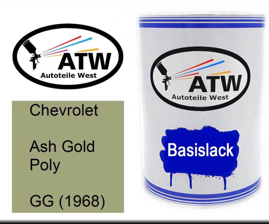 Chevrolet, Ash Gold Poly, GG (1968): 500ml Lackdose, von ATW Autoteile West.